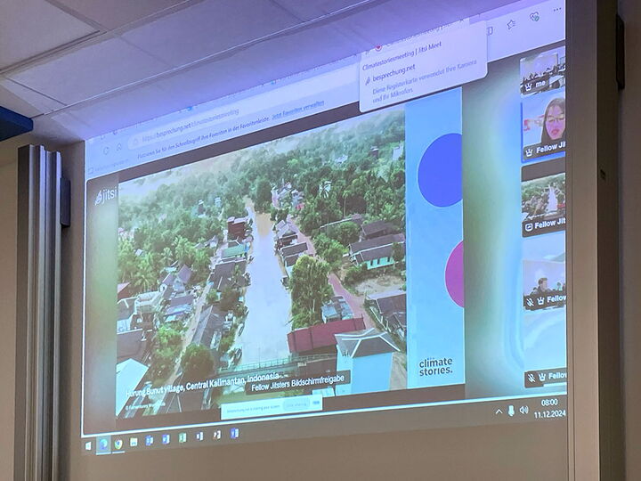 Präsentation mit Fokus auf Indonesien und die Folgen des Klimawandels.